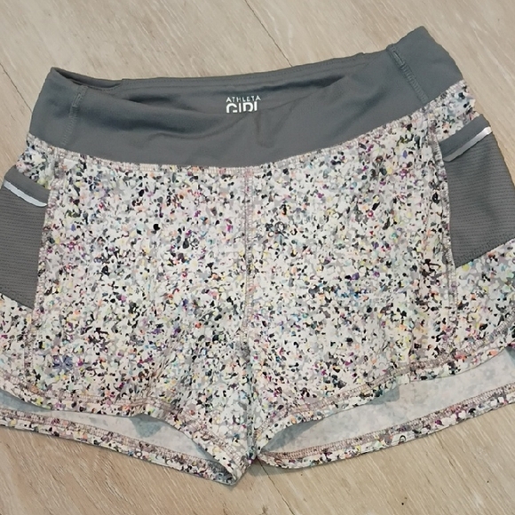 Athleta Women's Speckled Gray Athletic Shorts - Picture 1 of 3